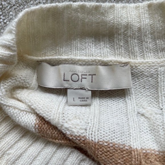 LOFT Striped V-Neck Pullover Sweater - Picture 5 of 6